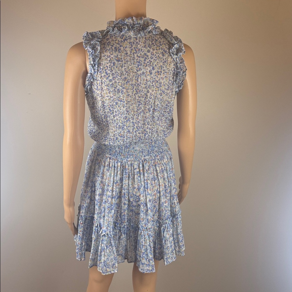 Poupette St. Barth Blue and White Floral Mini Dress - Picture 5 of 6